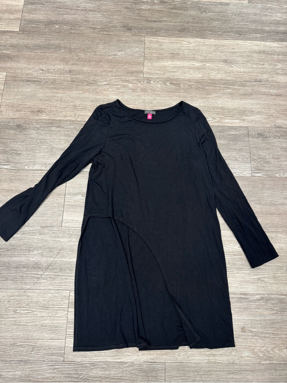 Vince Camuto Black Asymmetric Long-Sleeve Tunic